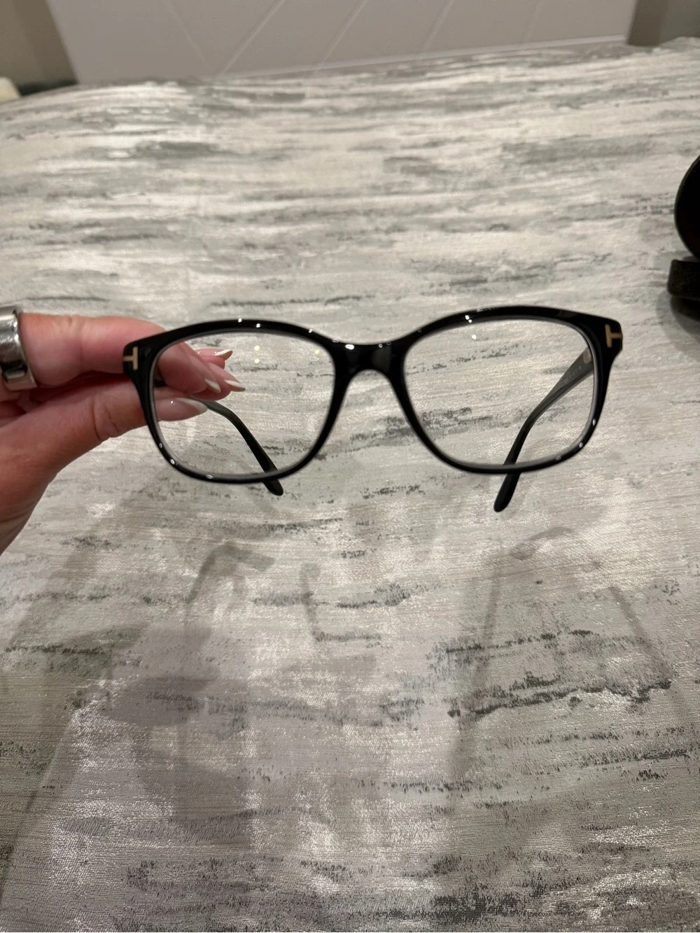 Tom Ford Women's Optical Glasses Black with Gold Accents